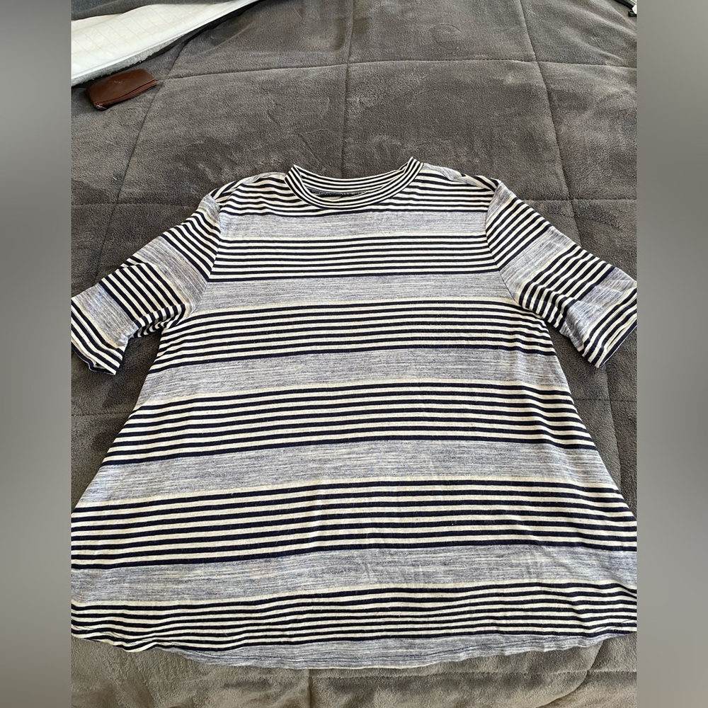 Apt. 9 Navy and White Striped Tunic Top. Size S.